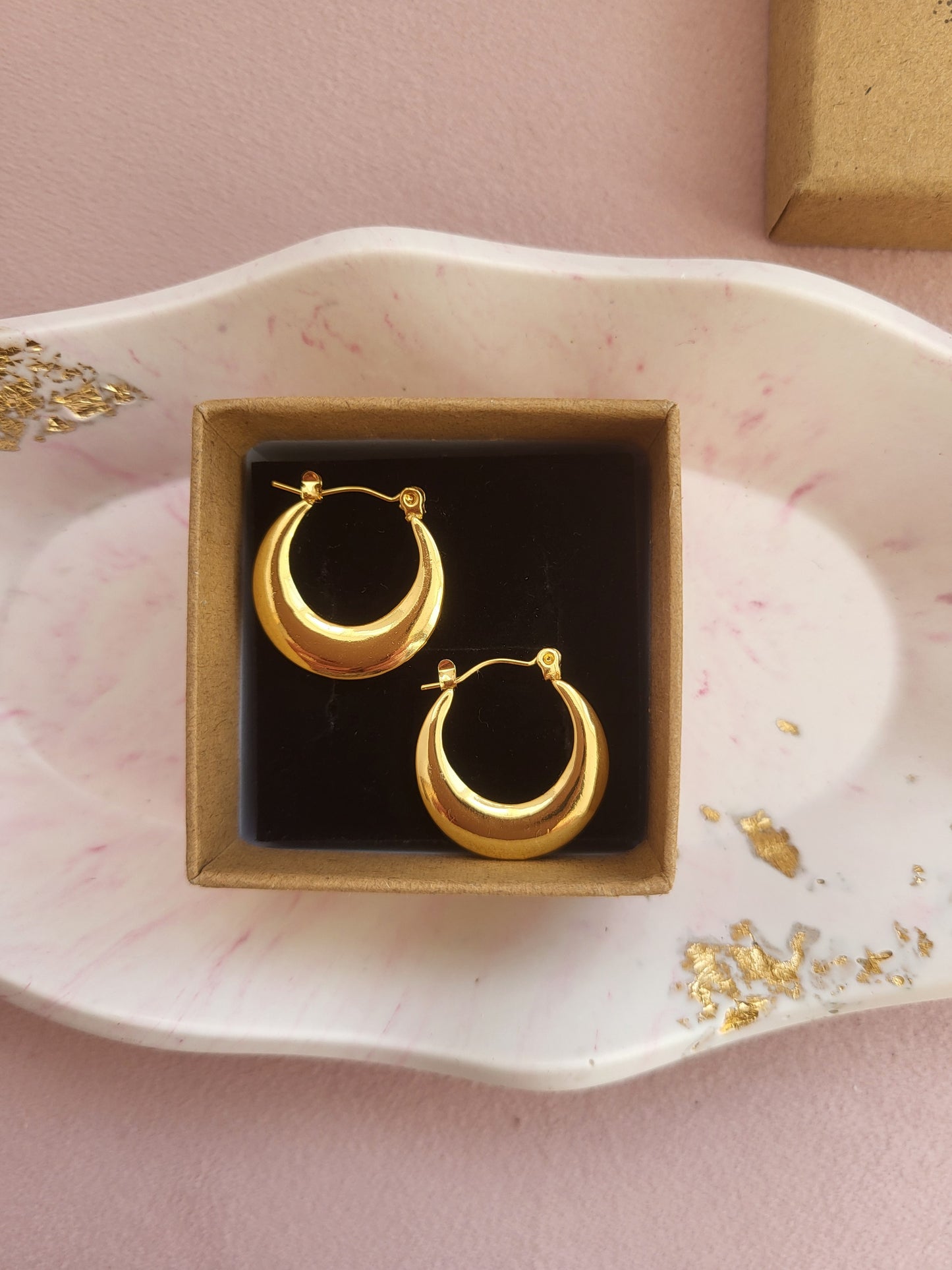Cresent Moon Hoop Earrings