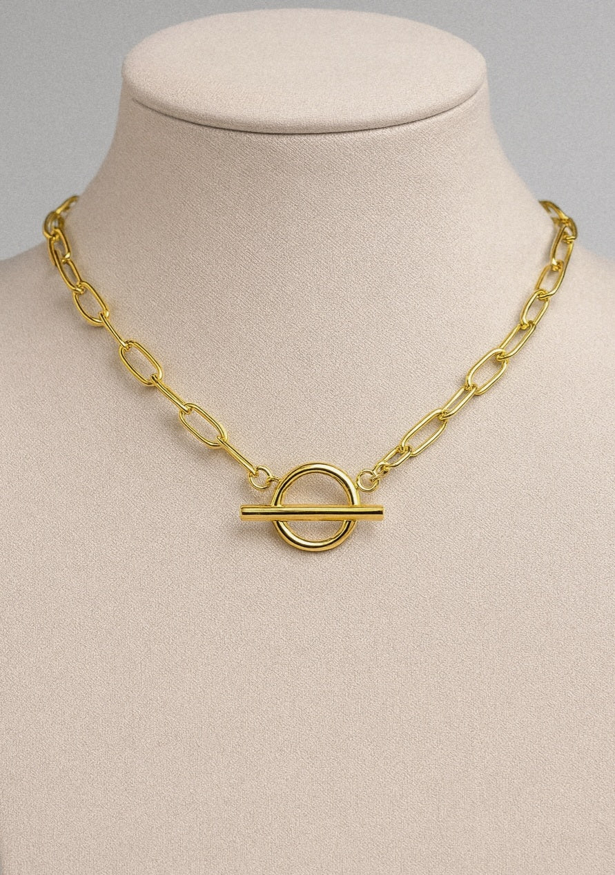 Gold T-Bar Necklace
