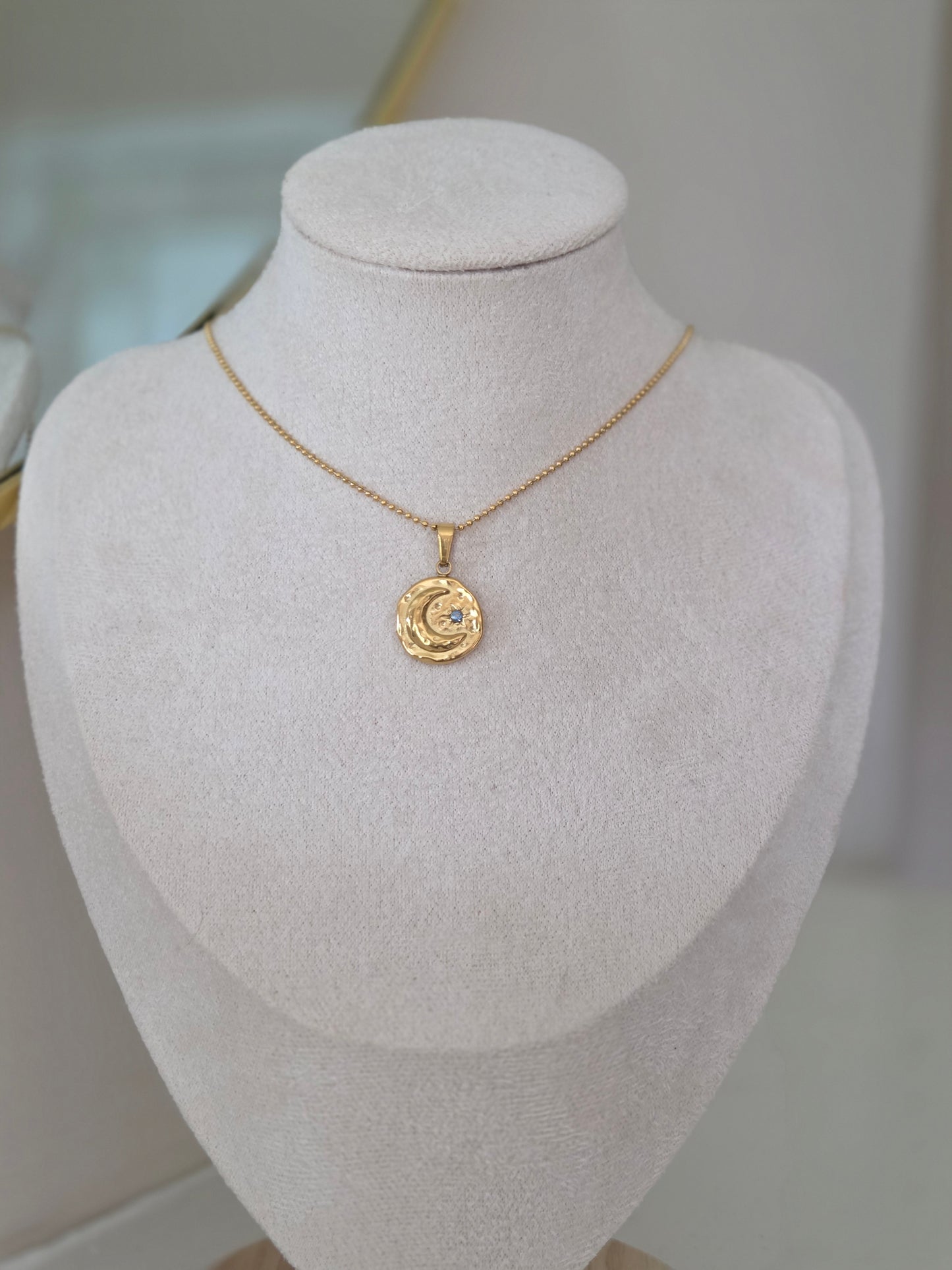 Moon and Star Necklace