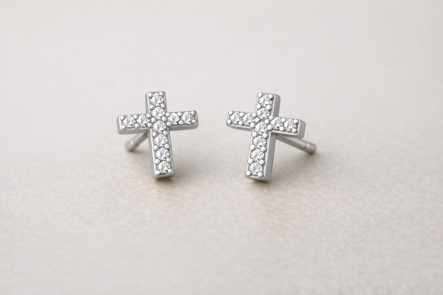 Gemstone Cross Studs