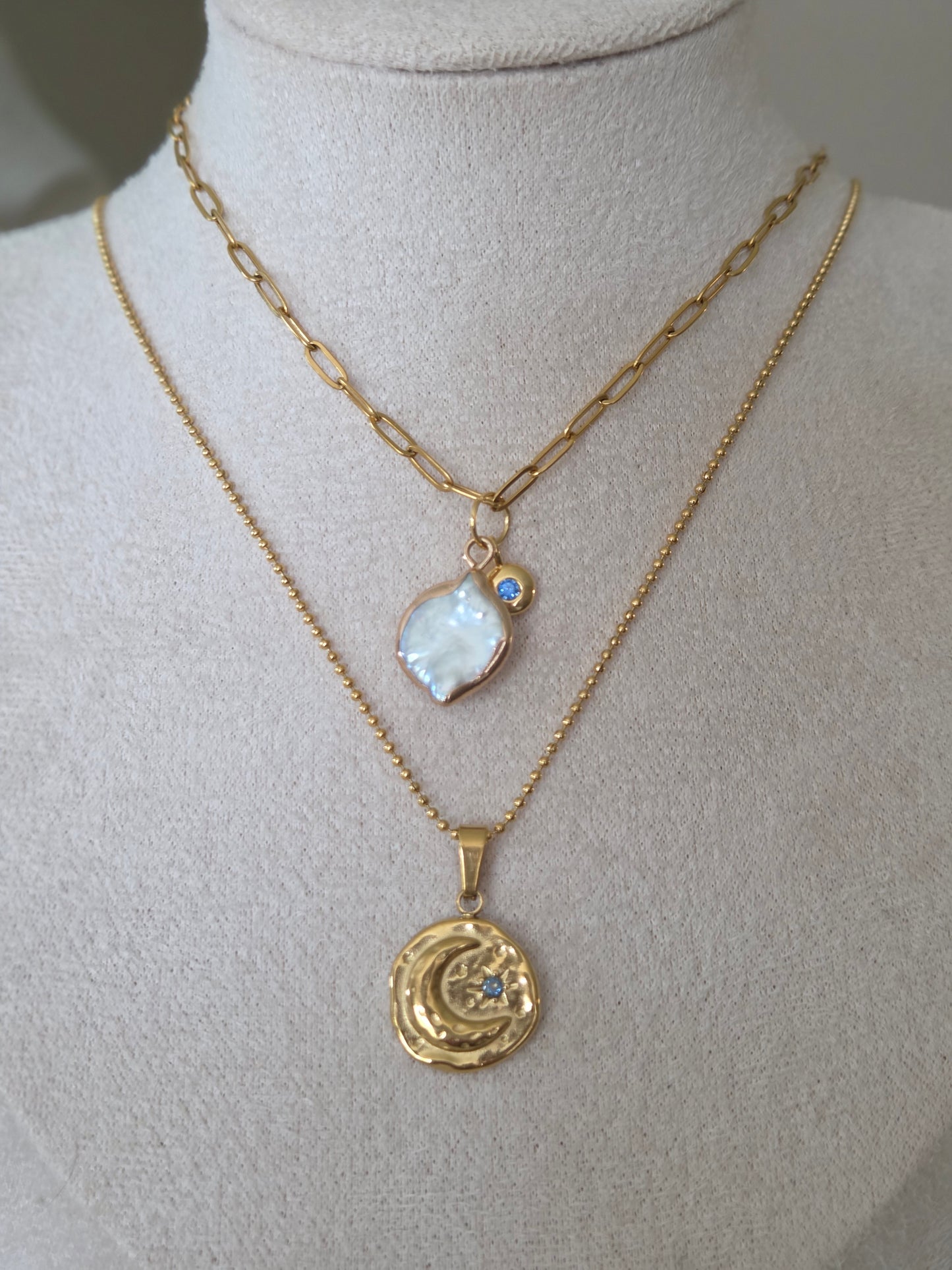 Moon and Star Necklace
