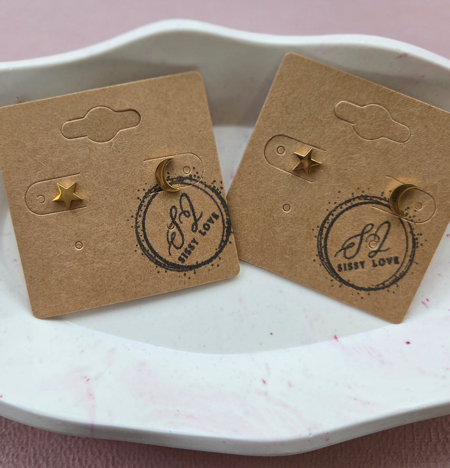 Star and Moon Studs