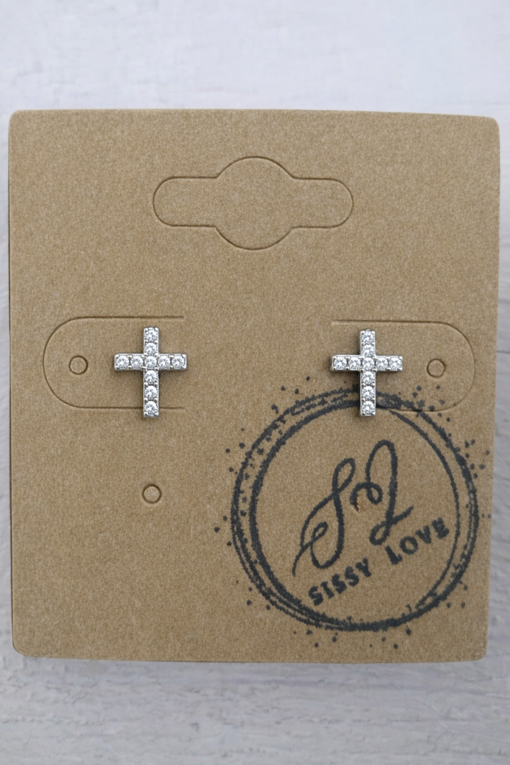 Gemstone Cross Studs