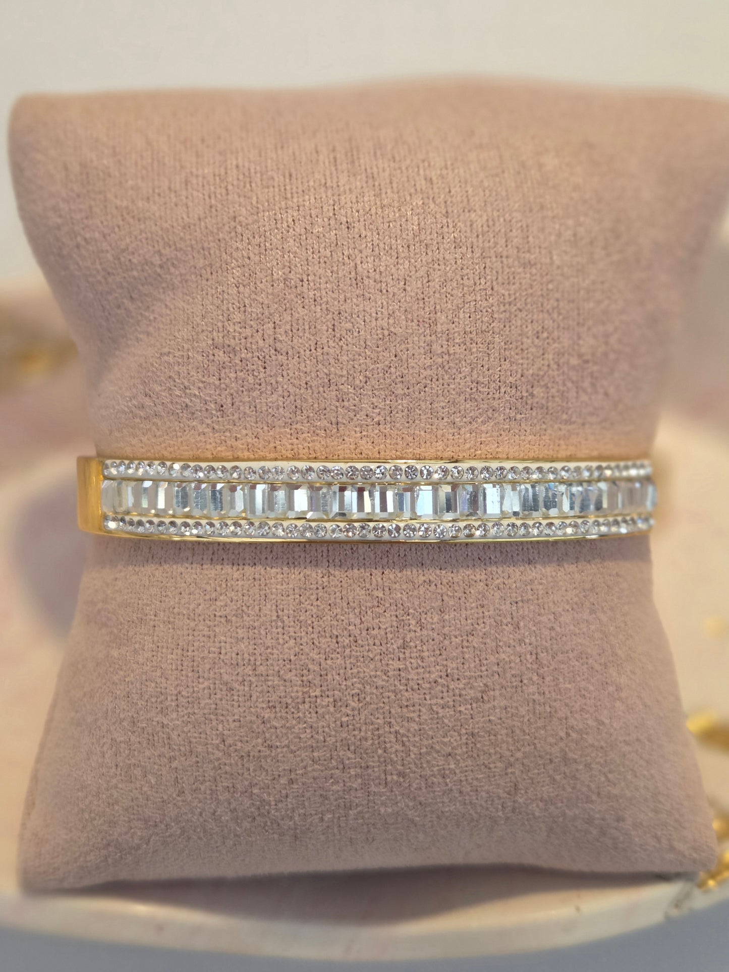 Elegant Baguette-Cut Stainless Steel Bracelet
