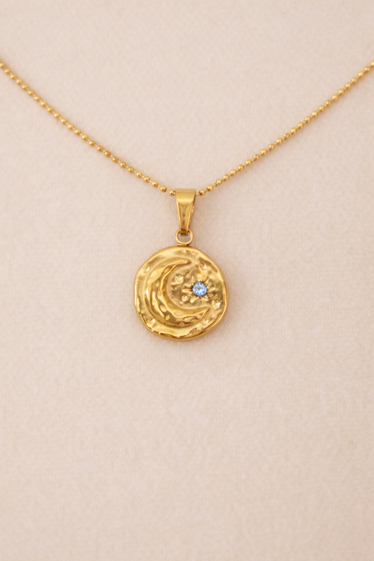 Moon and Star Necklace
