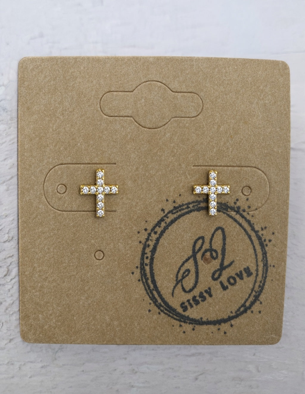 Gemstone Cross Studs