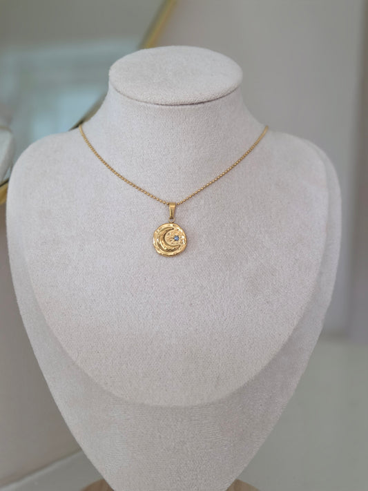 Moon and Star Necklace