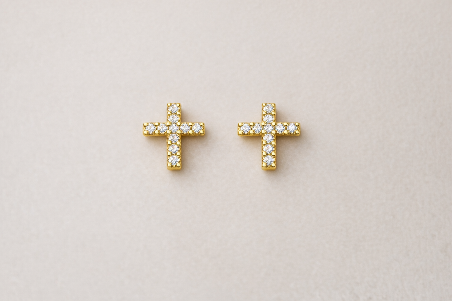 Gemstone Cross Studs