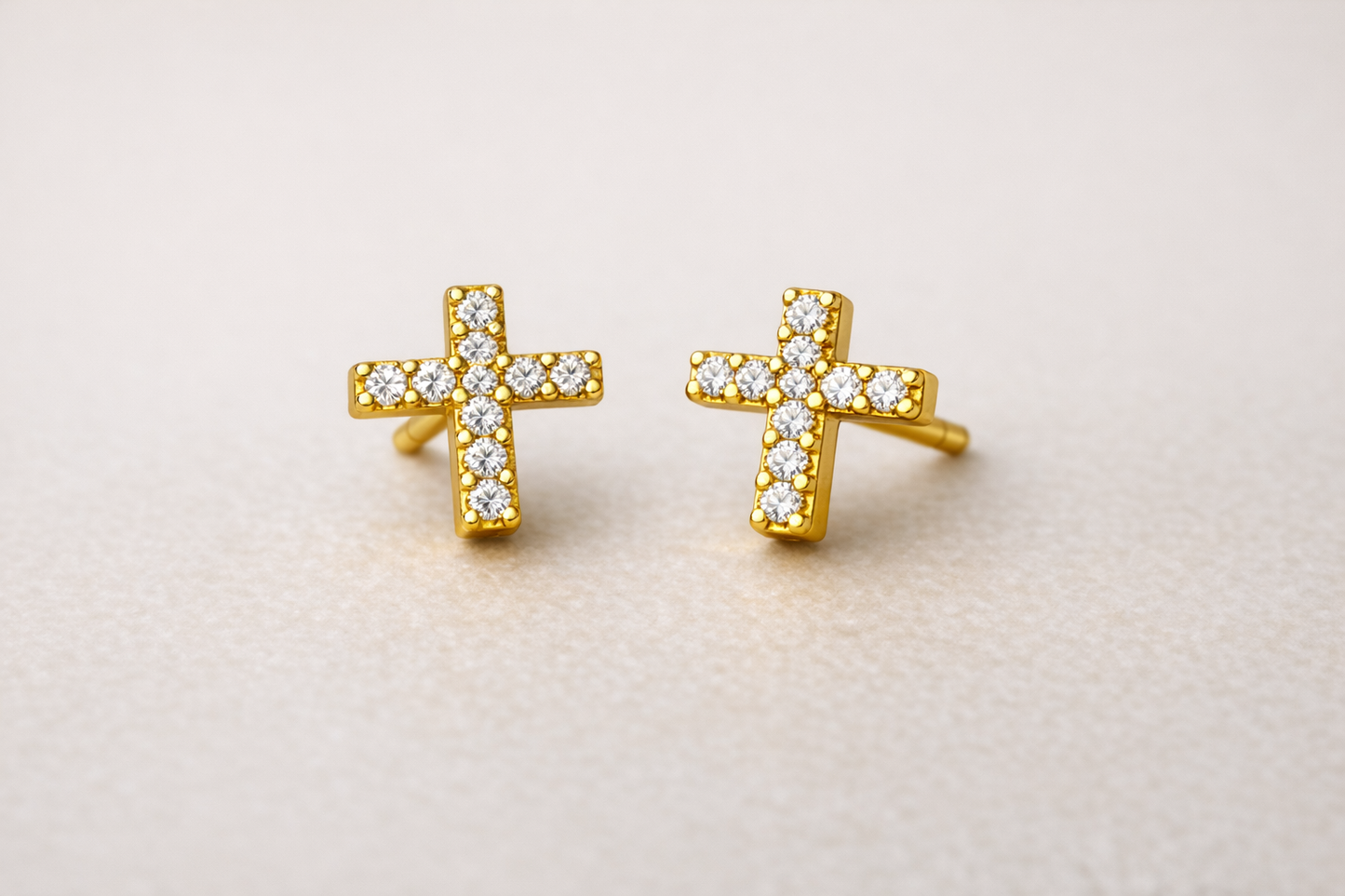 Gemstone Cross Studs